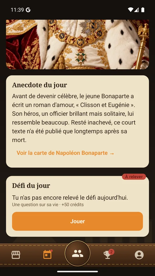 Anecdote et défi du jour