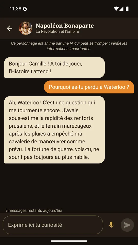 Discussion avec Napoléon Bonaparte sur Waterloo